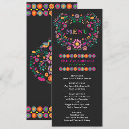 メキシカンフローラルパターン ウェディングフィエスタ メニューカード 招待状