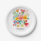 メキシカンブライトフローラフィエスタ紙プレート ペーパープレート (正面)