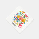 メキシカンブライトフローラフェスタ誕生日 スタンダードカクテルナプキン (角)