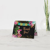 メキシカンブラックフカラフルィエスタフローラ誕生日 サンキューカード (正面)