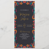 メキシカンブラック伝統的フローラ結婚フォーク プログラム (正面)