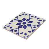 メキシカンブルーとホワイトハンド色彩の鮮やかタイル タイル (側面)