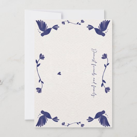 メキシカンブルーバードフェスタブライダルありがとう ノートカード (裏面)