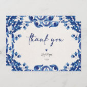 メキシカンブルーフィエスタブライダルサンキュー ノートカード (正面/裏面)