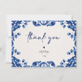 メキシカンブルーフィエスタブライダルサンキュー ノートカード (正面)