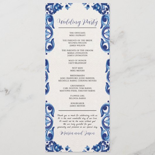 メキシカンブルーフローラエレガントフラワーフィエスタ結婚ズ プログラム (裏面)