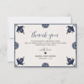 メキシカンブルーフローラオトミシンプルビエスタ結婚ズ サンキューカード (正面)