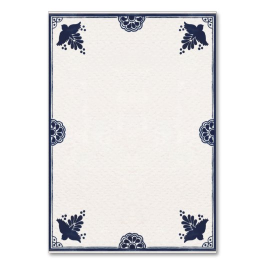 メキシカンブルーフローラオトミシンプルビエスタ結婚ズ テーブルナンバー (裏面)