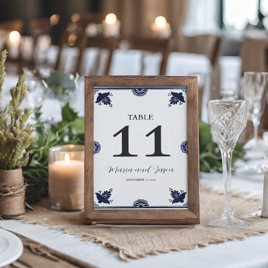 メキシカンブルーフローラオトミシンプルビエスタ結婚ズ テーブルナンバー