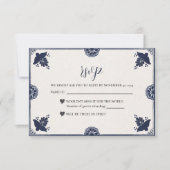 メキシカンブルーフローラオトミシンプルビエスタ結婚ズ 出欠カード (正面)