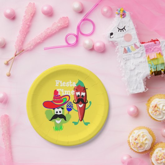 メキシカンブレロサボチコショウパーティー ペーパープレート (パーティー)