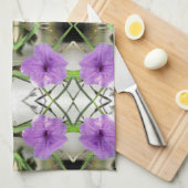 メキシカンペチュニア及び格子細工 キッチンタオル (四つ折り)