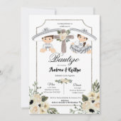 メキシカンホワイトシルバーチャロボーイガールツインバウティゾ 招待状 (正面)