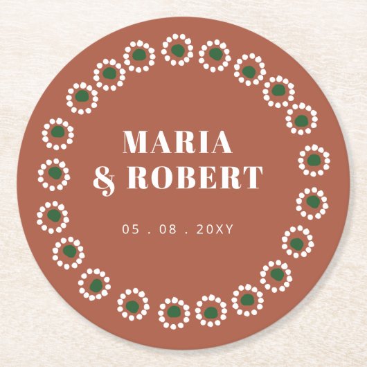 メキシカンボホーバロ ラウンドペーパーコースター (正面)