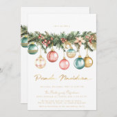 メキシカンポサダナビデナカラフルオーナメント 招待状 (正面/裏面)