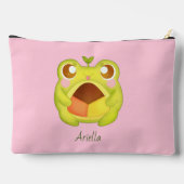 メキシカンポーボロンクッキーを持つかわいいグリーンカエル アクセサリーポーチ (裏面)