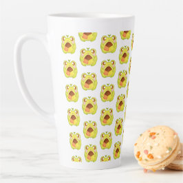 メキシカンポーボロンクッキーを持つかわいいグリーンカエル カフェラテマグ
