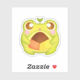 メキシカンポーボロンクッキーを持つかわいいグリーンカエル シール