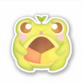 メキシカンポーボロンクッキーを持つかわいいグリーンカエル シール (正面)