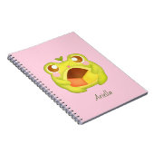 メキシカンポーボロンクッキーを持つかわいいグリーンカエル ノートブック (右側)