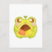 メキシカンポーボロンクッキーを持つかわいいグリーンカエル ポストカード (正面)