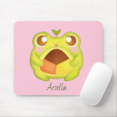 メキシカンポーボロンクッキーを持つかわいいグリーンカエル マウスパッド (マウス)