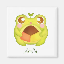 メキシカンポーボロンクッキーを持つかわいいグリーンカエル マグネット