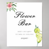 メキシカンマルガリタフラワーバーブライダルシャワー標識 ポスター (正面)