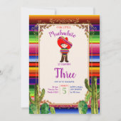 メキシカンムカチトサボテン誕生日招待状 招待状 (正面)