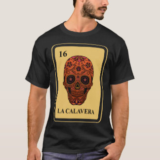 メキシカンラカラベラ宝くじ伝統的シュガースカル Tシャツ