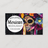 メキシカンレストランの死者の日ビジネスカードQR 名刺 (正面)