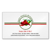 メキシカンレストランホットペッパーのロゴカスタム マグネット名刺 (正面)