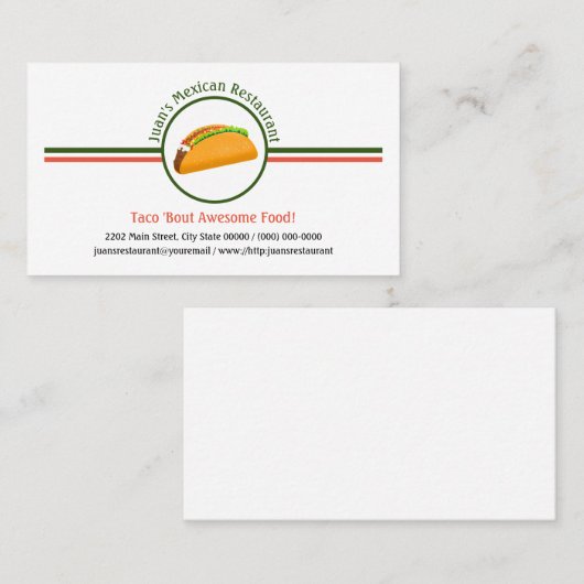 メキシカンレストランロゴカスタム名刺 名刺 (正面/裏面)