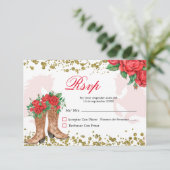 メキシカンレッドローゼミクリンRSVPカード 出欠カード (スタンド正面)