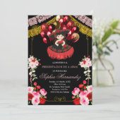 メキシカンレッド&金ゴールドガールチャラバルーンミクンス 招待状 (スタンド正面)