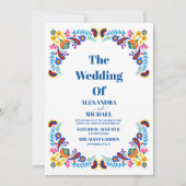 メキシカン刺繍 カラフル ウェディング 招待状 (正面)