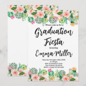 メキシカン卒業パーティーサボテン 招待状 (正面/裏面)