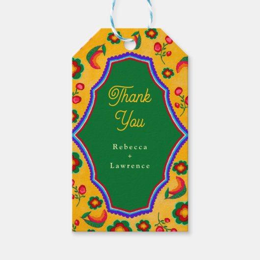 メキシカン結婚イエロー ギフトタグ (正面)