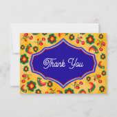 メキシカン結婚イエロー サンキューカード (正面)