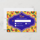 メキシカン結婚イエロー 出欠カード (正面)