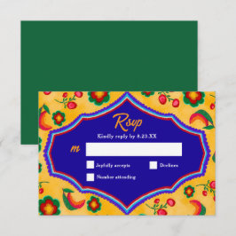 メキシカン結婚イエロー 出欠カード