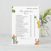 メキシカン結婚サボテンのシューゲームパーティーゲームカード 案内状 (スタンド正面)