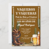 メキシカン・カクタス・デザート・カウボーイ・スペイン語・バースデー 招待状 (正面)