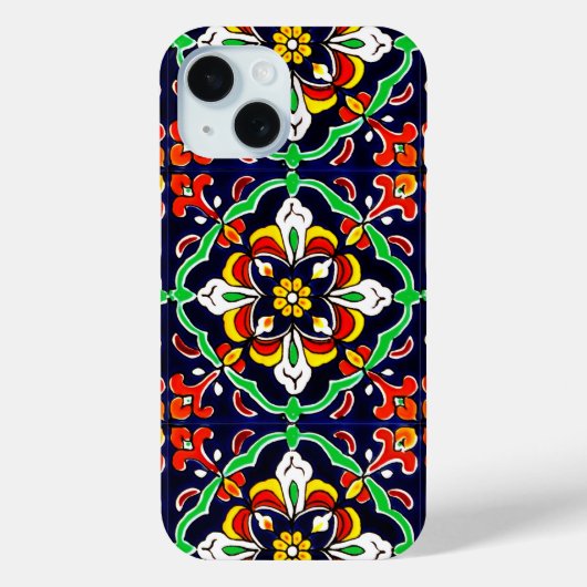 メキシカン・タラベラ・テラコッタタイルデザイン No. 2 Case-Mate iPhoneケース (裏面)