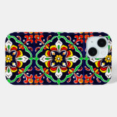 メキシカン・タラベラ・テラコッタタイルデザイン No. 2 Case-Mate iPhoneケース (裏面 (横))