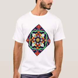 メキシカン・タラベラ・テラコッタタイルデザイン No. 2 Tシャツ
