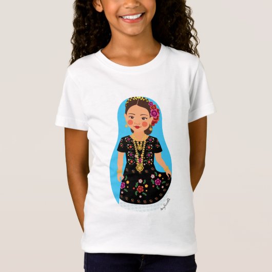 メキシカン・テフアナ・マトリョシュカ・ガールズ Tシャツ (正面)