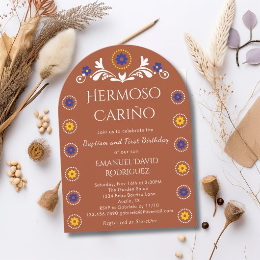 メキシカン バロ セリト リンド 洗礼式 & 1歳の誕生日 招待状