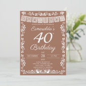 メキシカン・フィエスタ テラコッタ 40歳の誕生日 招待状 (スタンド正面)