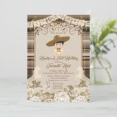 メキシカン ブラウン フィエスタ 男の子 洗礼と誕生日 招待状 (スタンド正面)